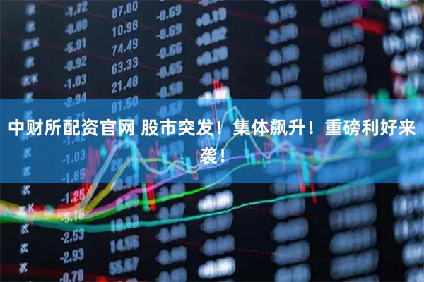 中财所配资官网 股市突发！集体飙升！重磅利好来袭！