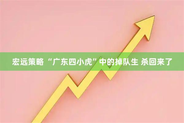 宏远策略 “广东四小虎”中的掉队生 杀回来了